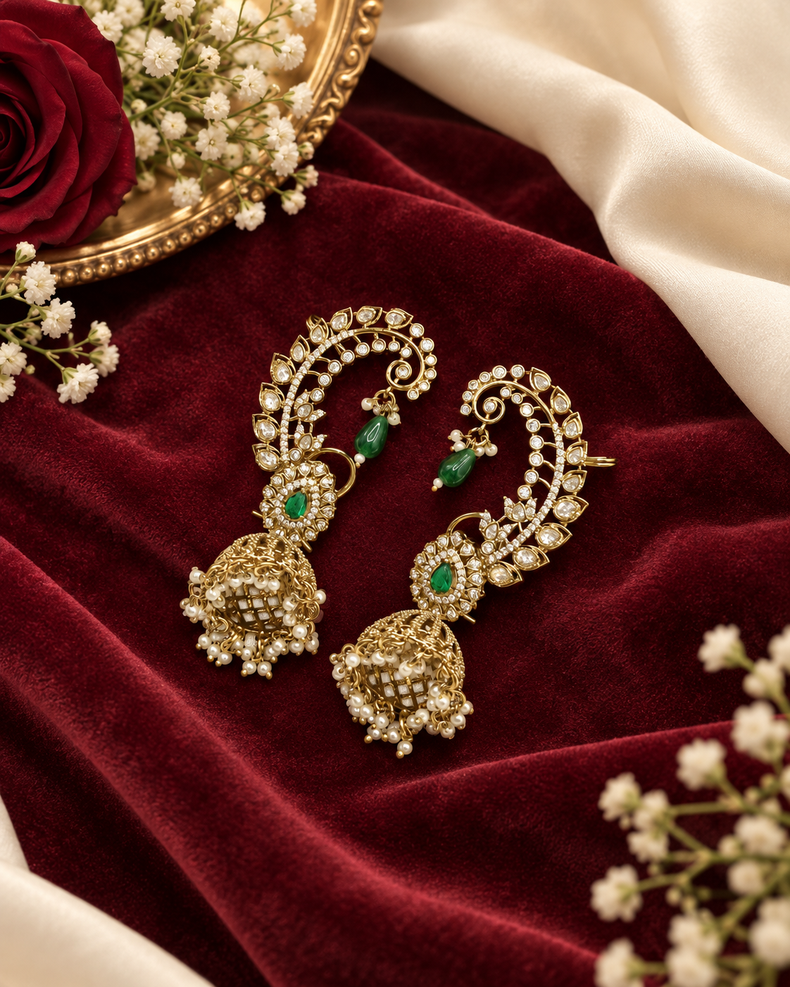 Traditional paisley ear cuffs